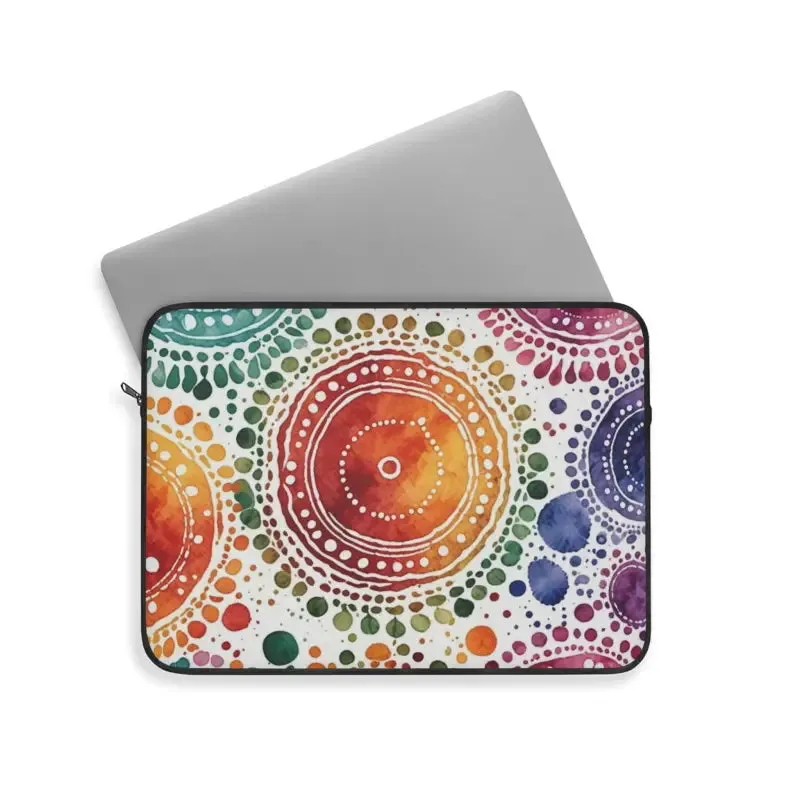 Vibrant Pattern Laptop Sleeve Plush Fleece Interior