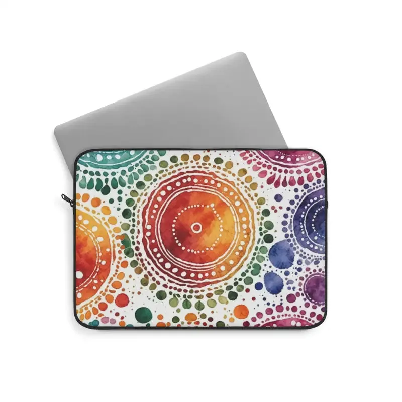 Vibrant Pattern Laptop Sleeve Plush Fleece Interior