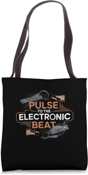 Vintage Electronic Music Pulse The Electronic Beat Groovy Tote Bag