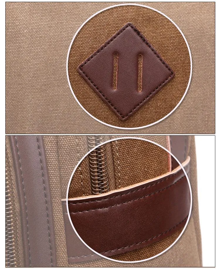 Vintage fashion Canvas High Capacity Laptop Travel Backpack-Coffee