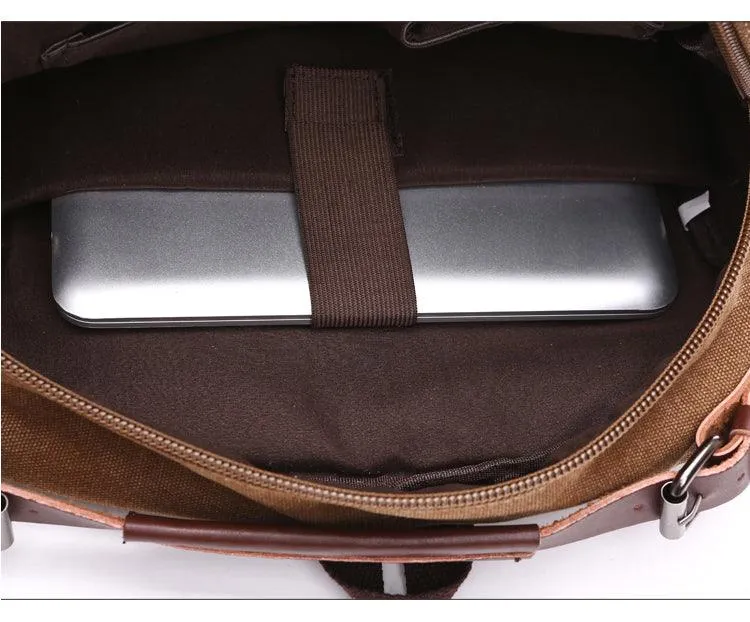 Vintage fashion Canvas High Capacity Laptop Travel Backpack-Coffee