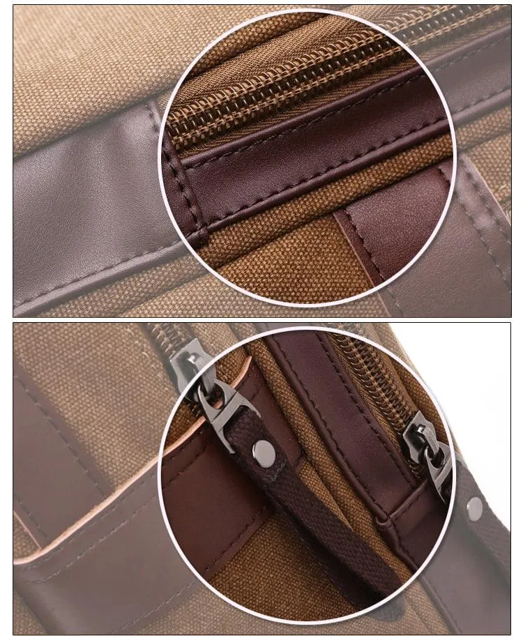Vintage fashion Canvas High Capacity Laptop Travel Backpack-Coffee