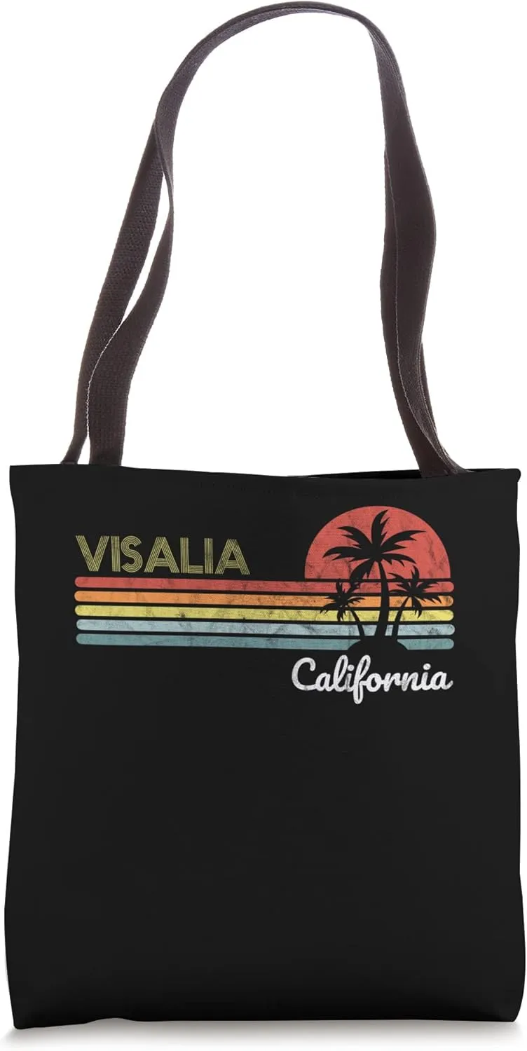 Visalia, CA California visitor native tourist 70s 80s style Tote Bag