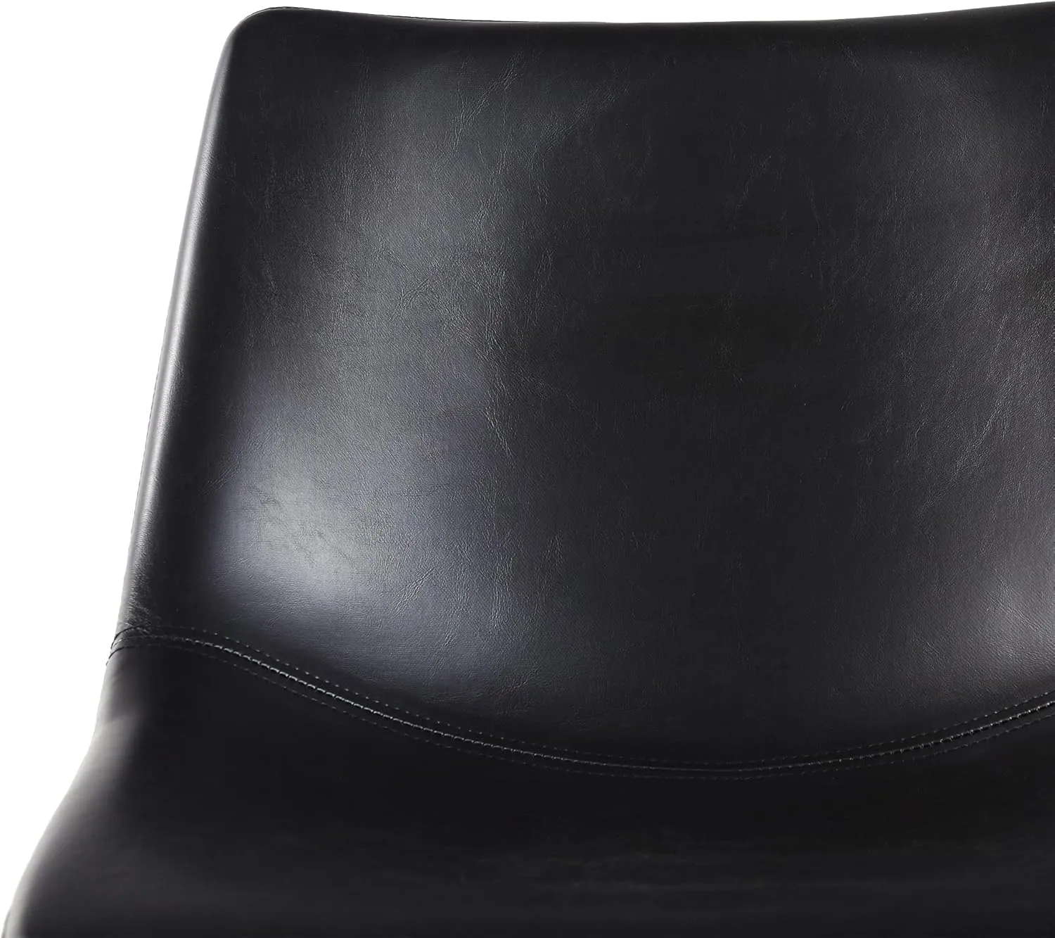 Walker Edison Xuma Modern Faux Leather Armless Low Back Counter Stool, Set of 2, Black