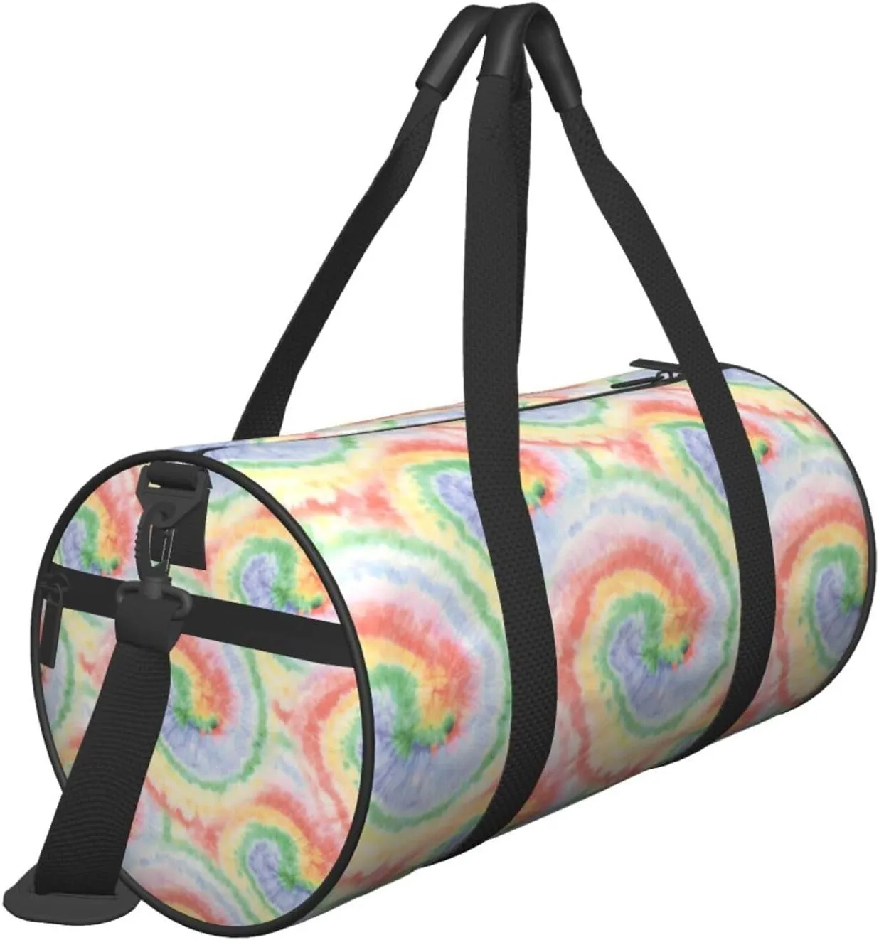 Wash Spot Wet Multi Color Tie Dye Round Travel Duffel Bag Large Capacity Gym Sports Bags for Hiking Vacation Trips