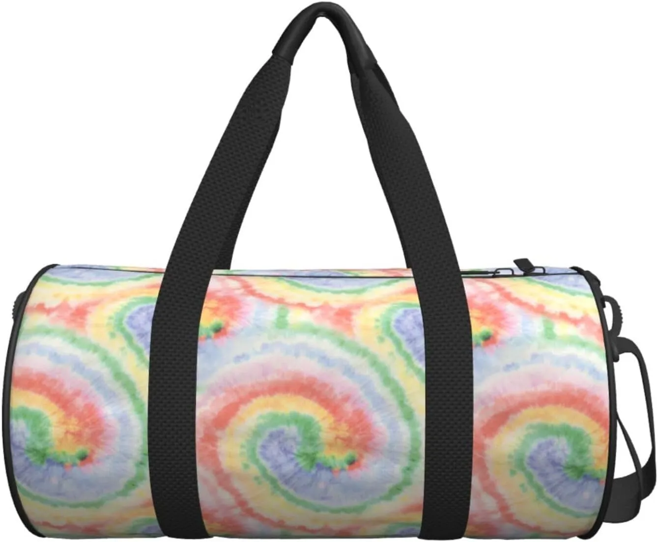 Wash Spot Wet Multi Color Tie Dye Round Travel Duffel Bag Large Capacity Gym Sports Bags for Hiking Vacation Trips