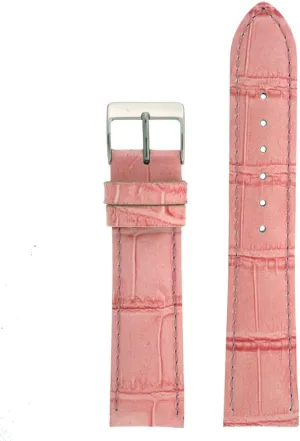 Watch Band Pink Genuine Leather Crocodile Grain 20 millimeter Tech Swiss