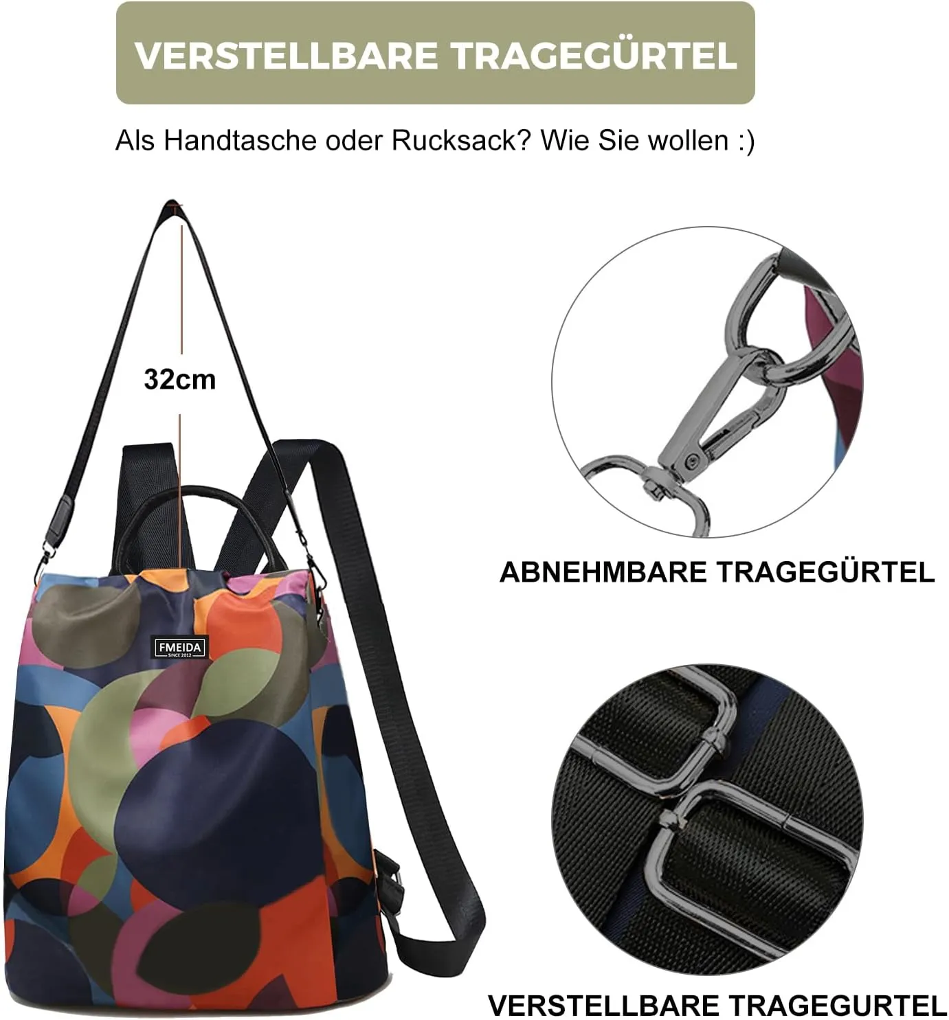 Waterproof Fashion Backpack Purse for Women Anti Theft Womens Classical Daypack Travel Nylon Oxford Shoulder Bag