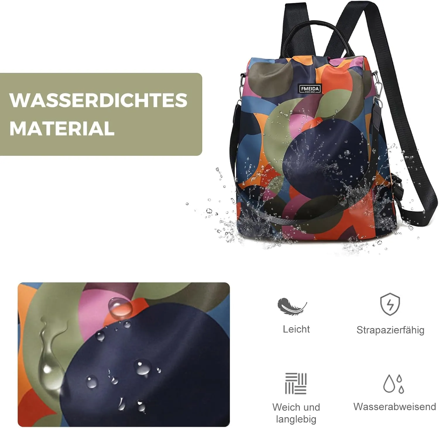 Waterproof Fashion Backpack Purse for Women Anti Theft Womens Classical Daypack Travel Nylon Oxford Shoulder Bag