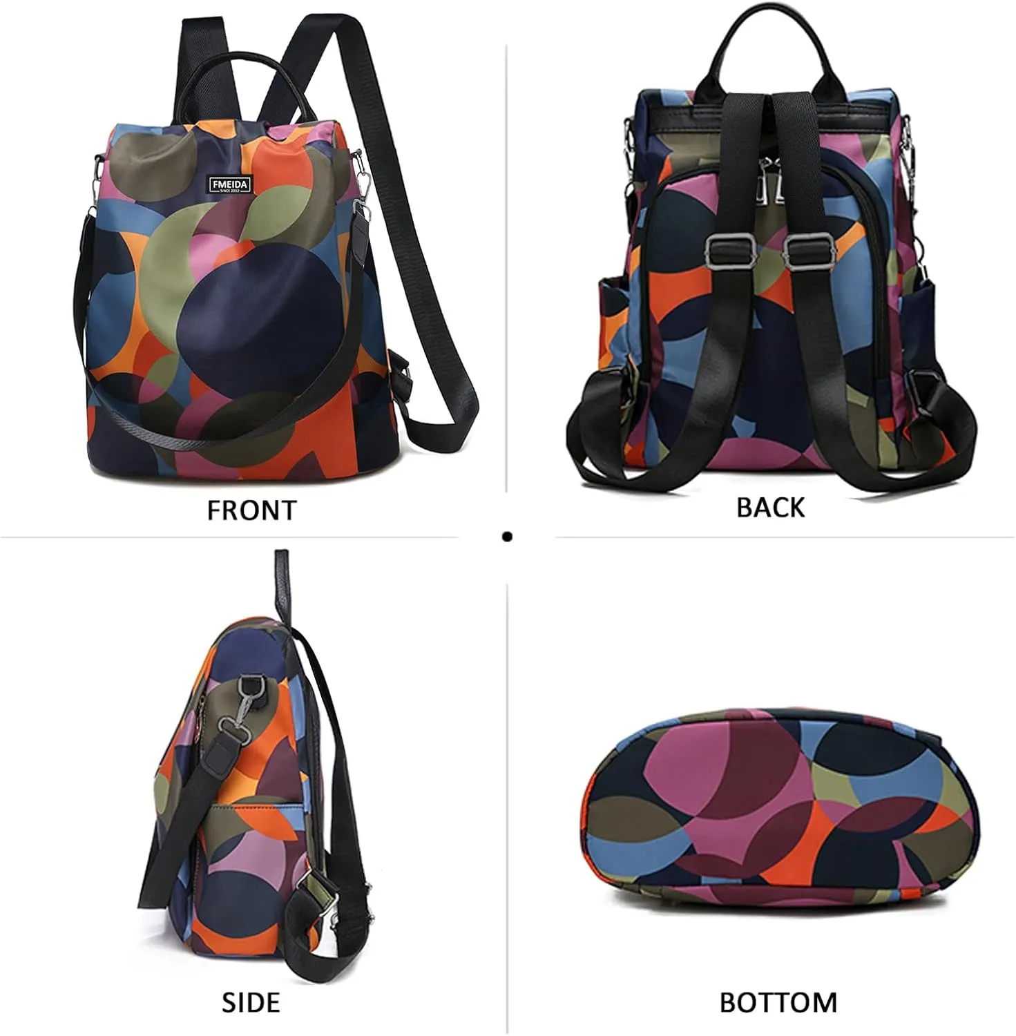 Waterproof Fashion Backpack Purse for Women Anti Theft Womens Classical Daypack Travel Nylon Oxford Shoulder Bag