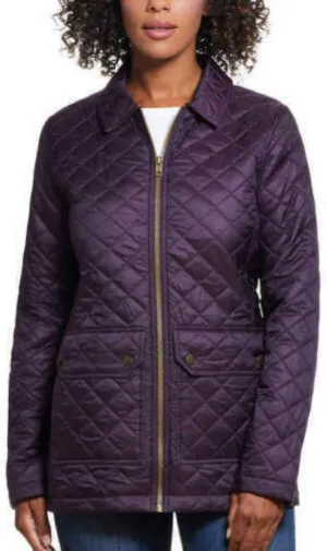 Weatherproof Vintage Ladies' Quilted Comfy Jacket (Plum, Small)