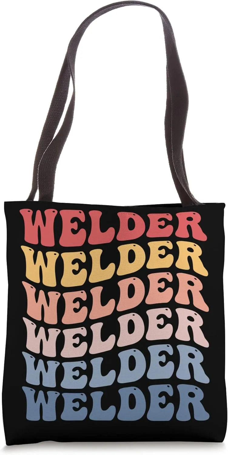 Welder Weld Welding Groovy Tote Bag