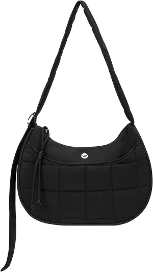 WESTBRONCO Puffer Crescent Shoulder Bags for Women Puffy Quilted Handbags, Nylon Shoulder Purse with Adjustable Strap
