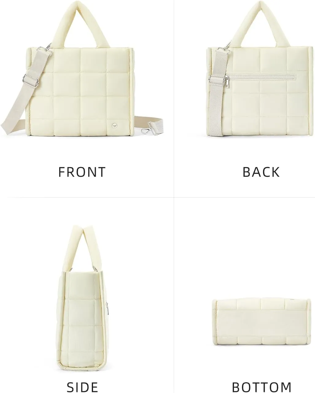WESTBRONCO Puffer Crossbody Bags for Women Quilted Tote Bag Puffy Weekender Overnight Bag Nylon Shoulder Handbag