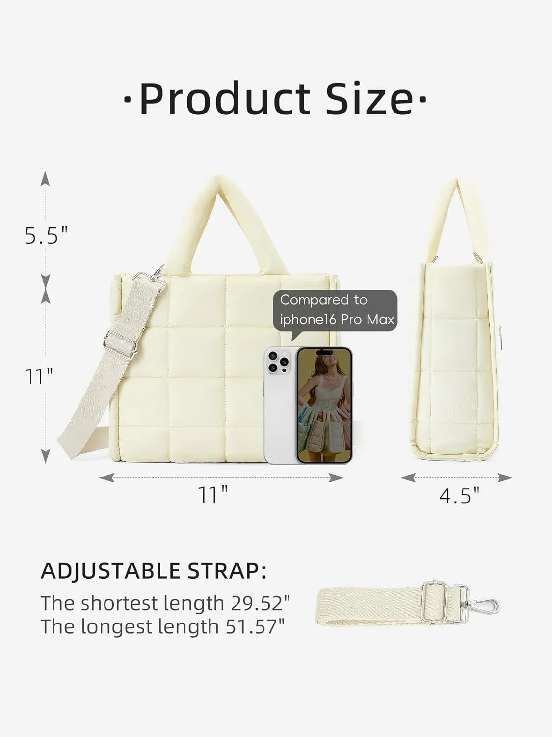 WESTBRONCO Puffer Crossbody Bags for Women Quilted Tote Bag Puffy Weekender Overnight Bag Nylon Shoulder Handbag