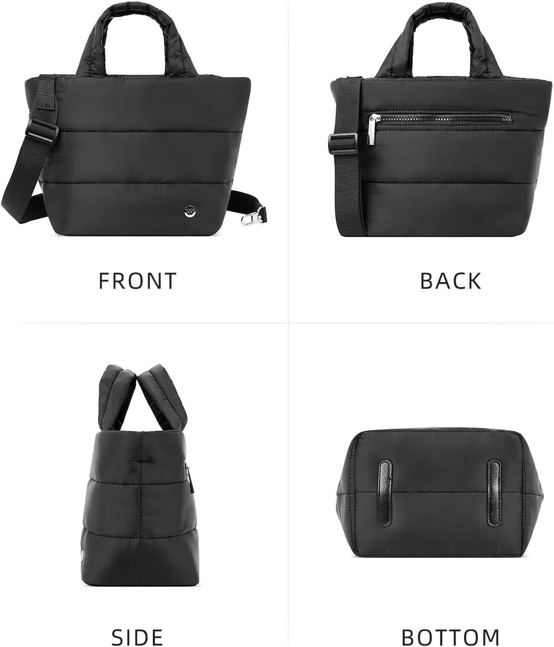 WESTBRONCO Small Puffer Bag Quilted Crossbody Bags for Women Puffy Purse Nylon Shoulder Handbag with Adjustable Strap