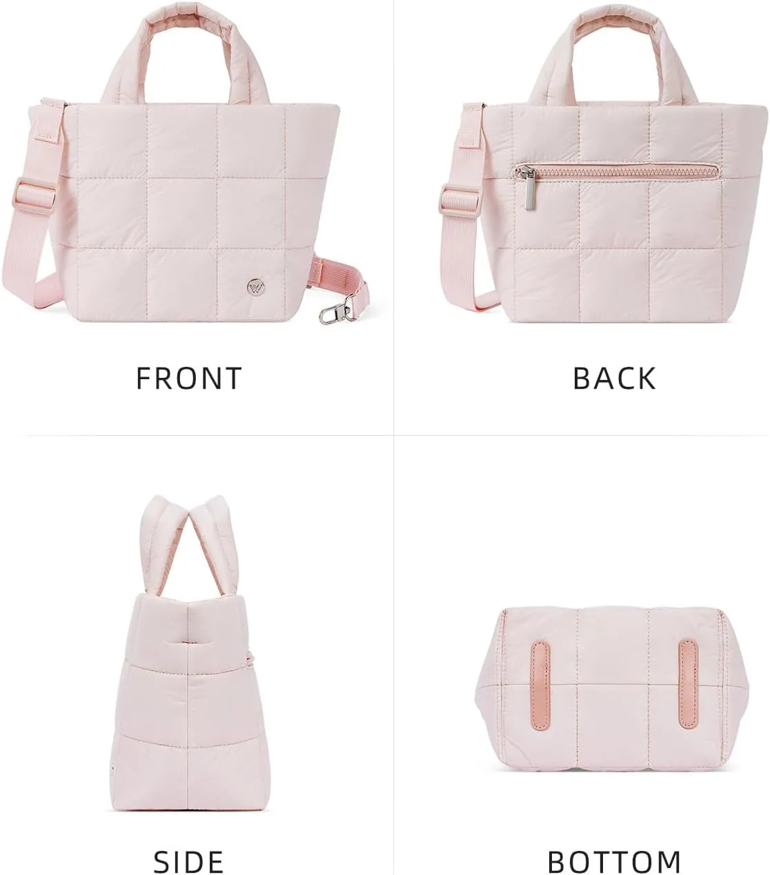 WESTBRONCO Small Puffer Bag Quilted Crossbody Bags for Women Puffy Purse Nylon Shoulder Handbag with Adjustable Strap
