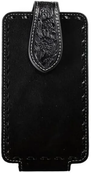 Western Cell Phone Case Roughout Buck Lace Swivel Black 0697101