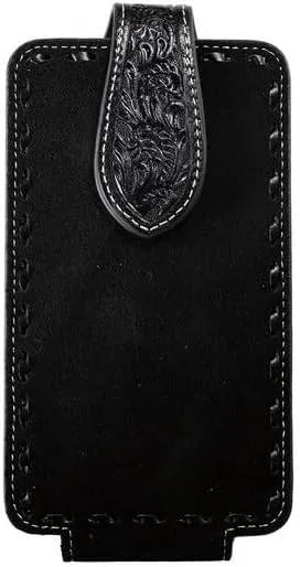 Western Cell Phone Case Roughout Buck Lace Swivel Black 0697101