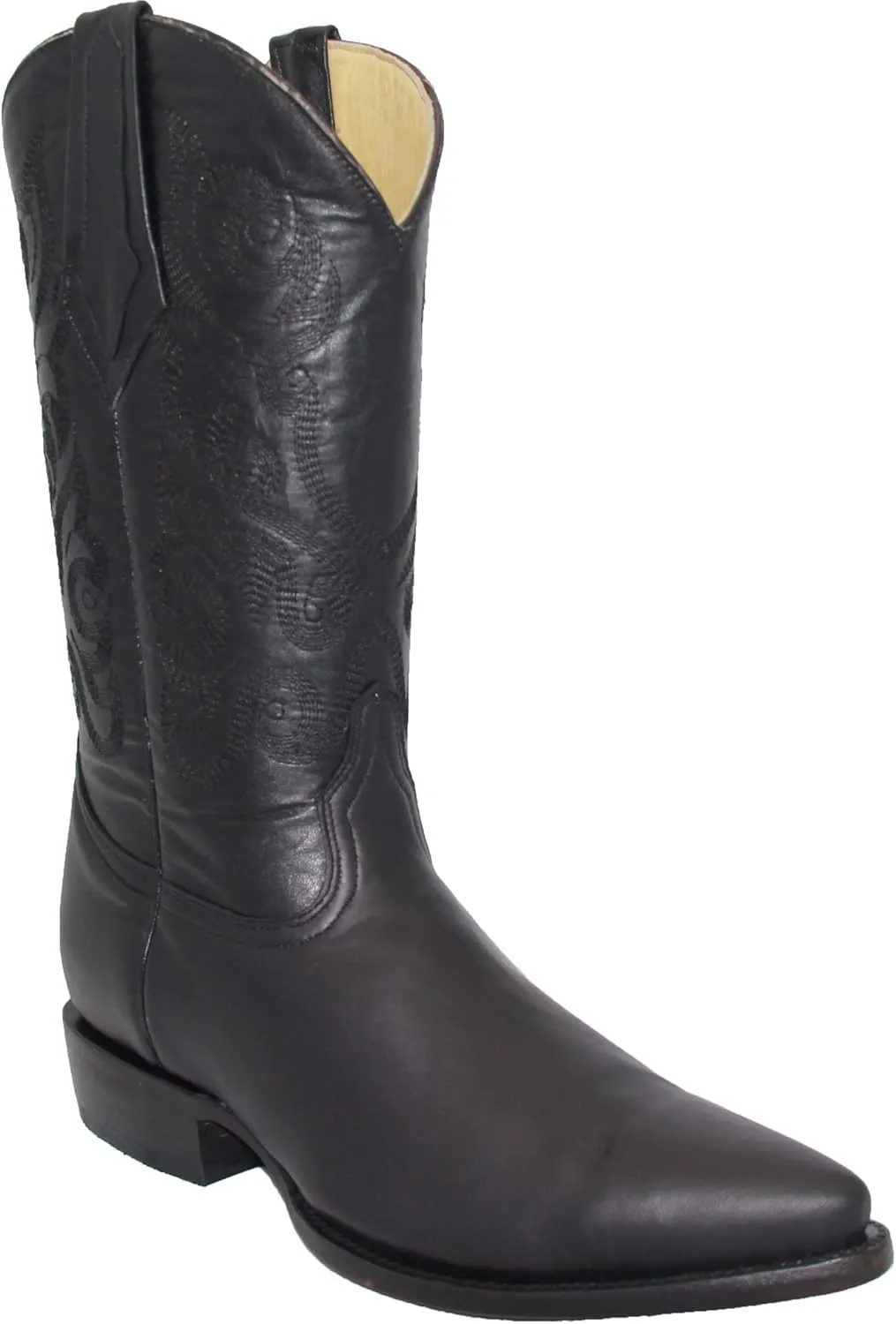 Western Shops Genuine Cowhide Leather Cabra Mens Rodeo J Toe Western Cowboy Boot