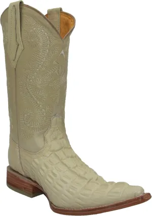 Western Shops Mens Leather Cowboy Boot Alligator Crocodile Design Print Western Boot
