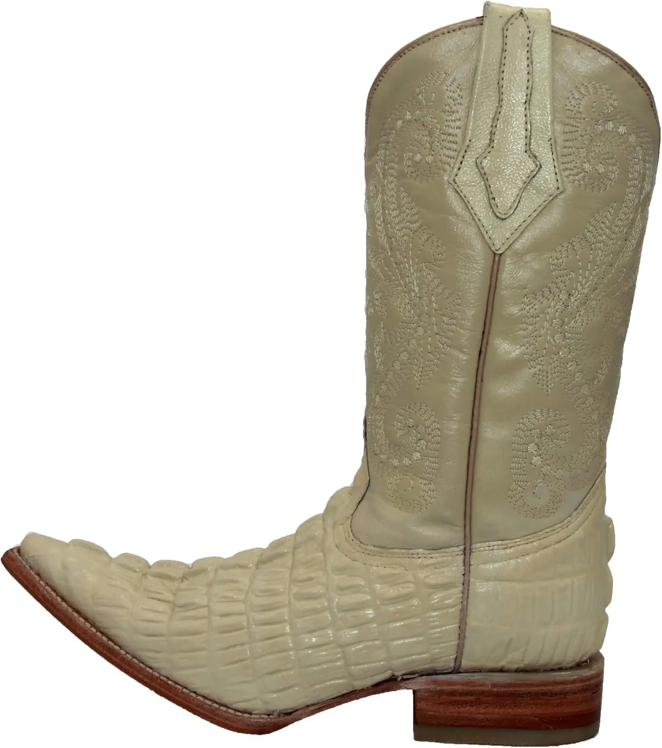 Western Shops Mens Leather Cowboy Boot Alligator Crocodile Design Print Western Boot