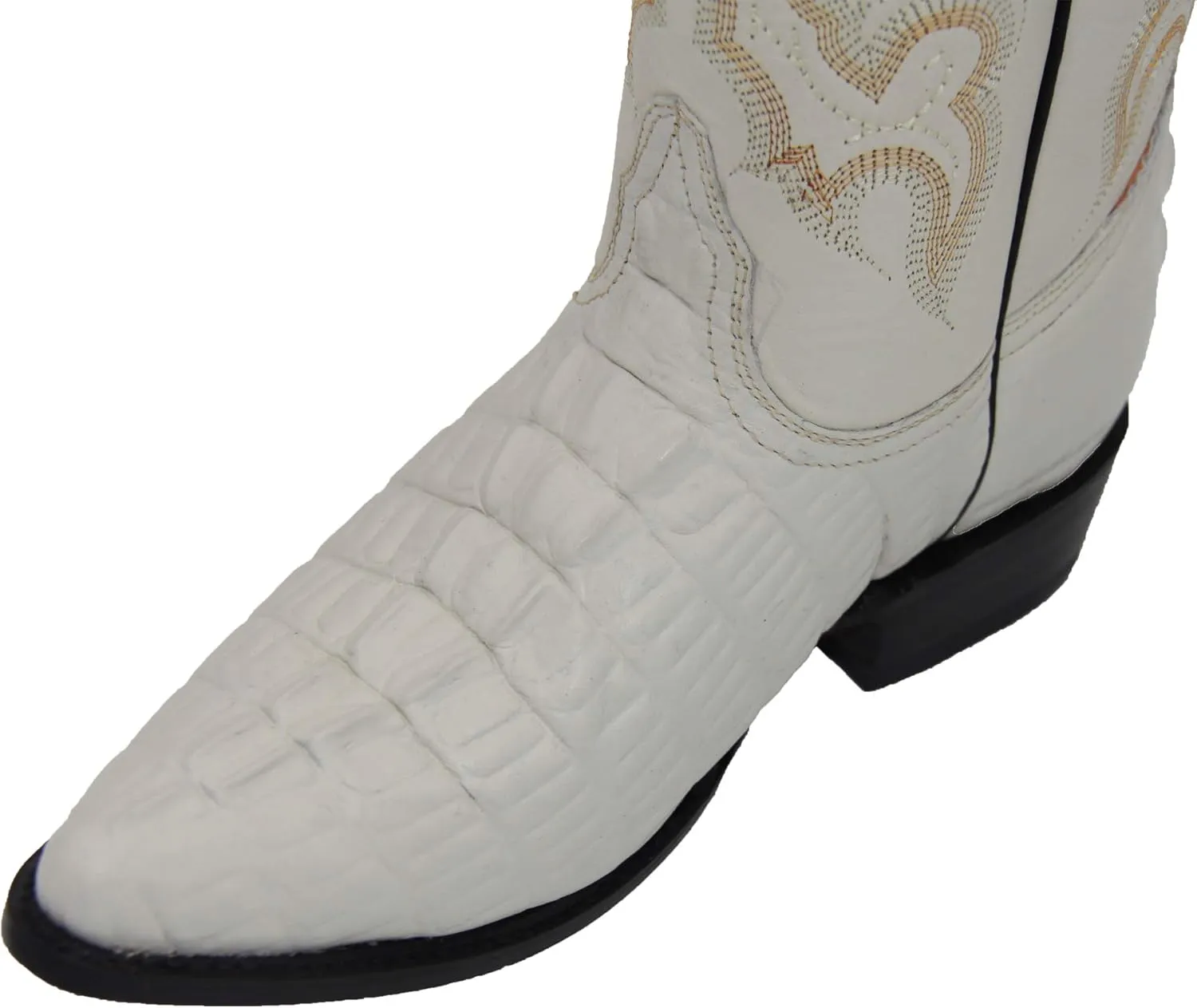 Western Shops Mens Leather Crocodile Alligator Design Cowboy Western Boots with Free Belt