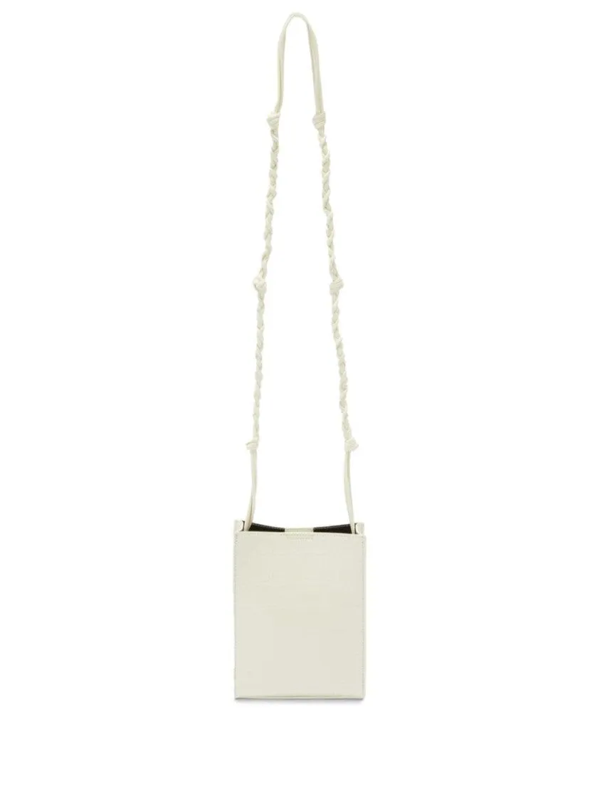 White Embossed Crocodile Effect Shoulder Bag