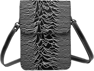 White lines compose mountains Leather Crossbody Phone Purse for Women Cute Wallet Bags Lightweight Mini Sling Bag