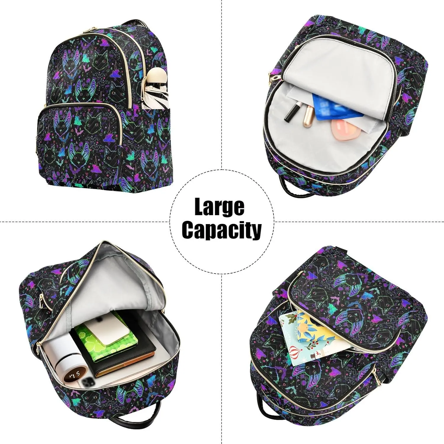 Witchcraft Cat Mini Backpack for Women, Travel Backpack Purse for Ladies Fashion Shoulder Bag Daypack Travel Bag