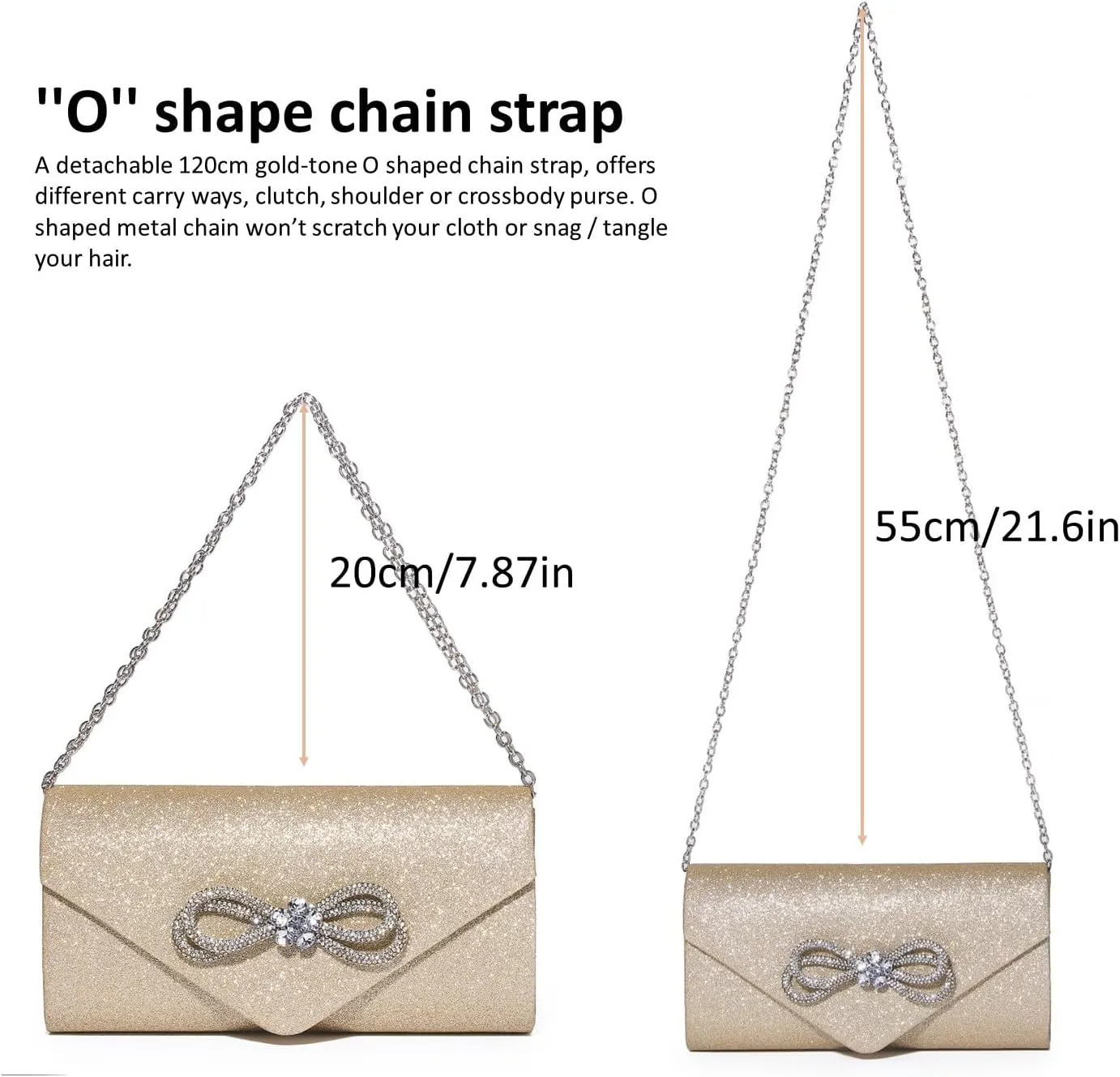 Women Evening Handbag Shiny Crystal Bow Flap Clutch Purse for Women Wedding Party Prom Purse