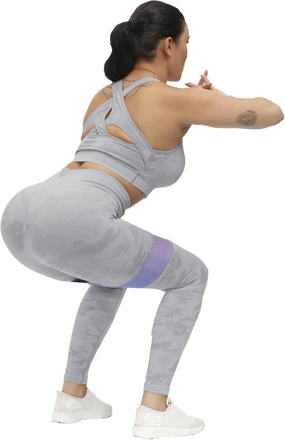 Women Workout Set Active 2 Pieces Outfit Seamless Yoga Leggings with Paded Stretch Sports Bra Top