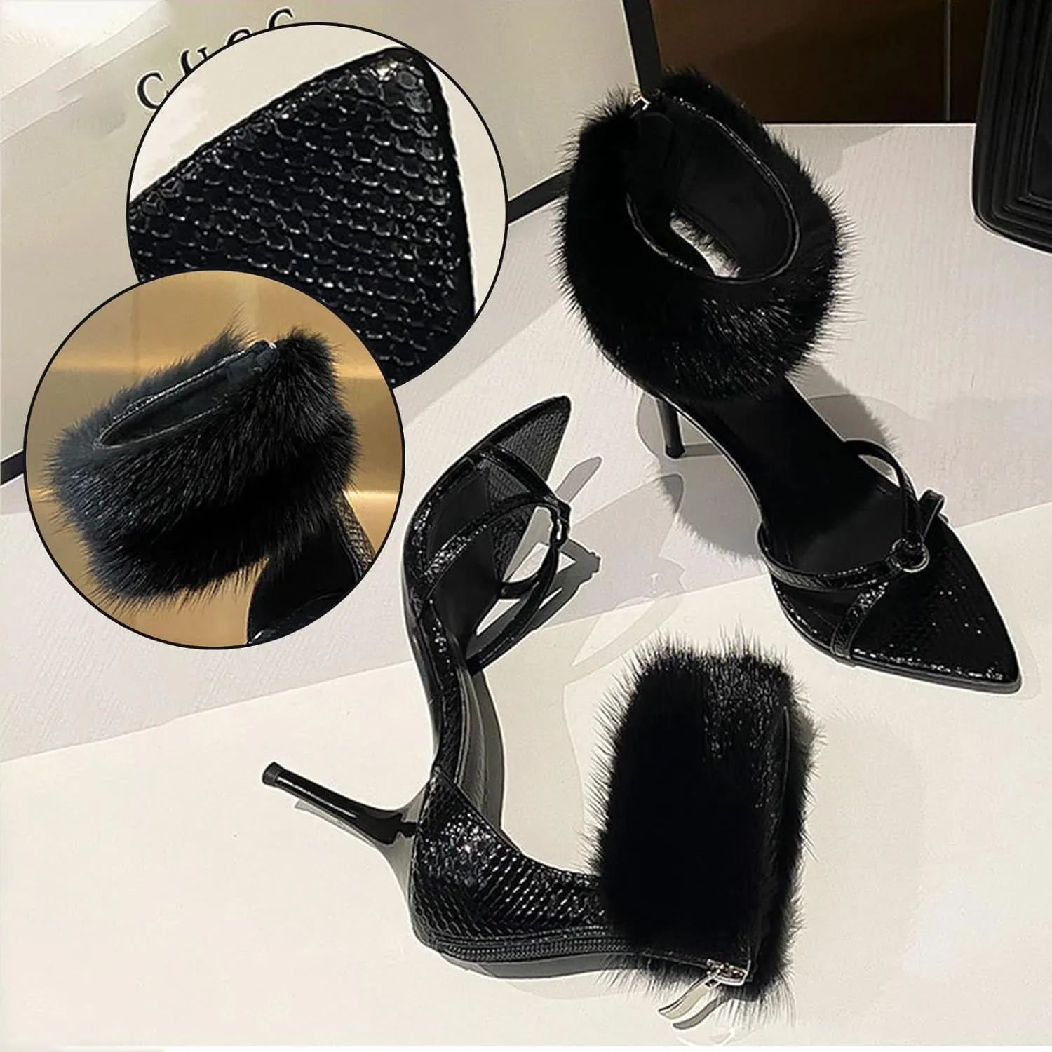 Women's High Stilettos Heels, Women's High Fine Heel Buckle Ankle Strap Sandals Wedding Bridal Party Prom Dress Shoes