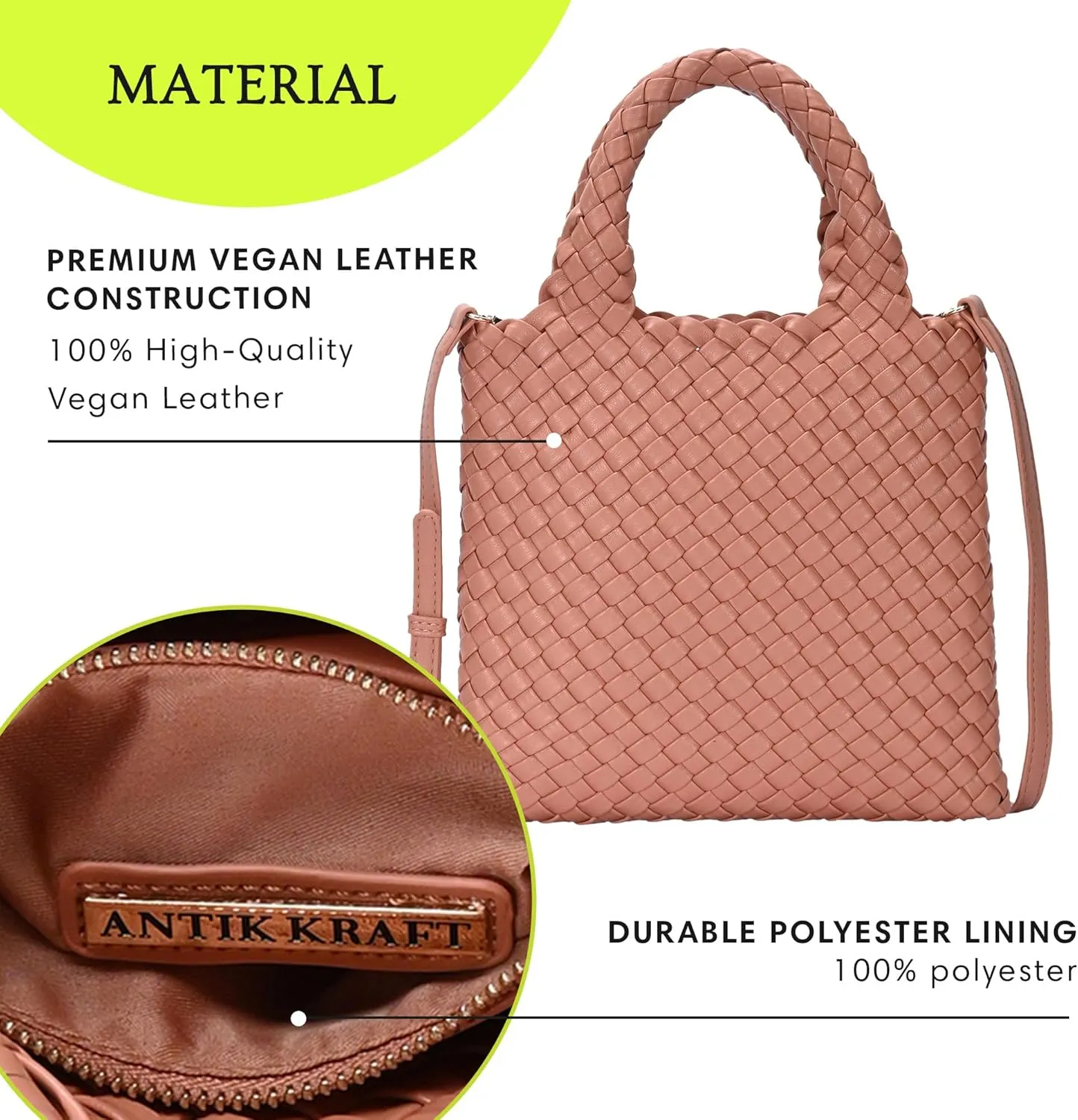 Women's Melody 2-in-1 Woven, Shoulder Bags for Women, Stylish Pouch Wristlet, Vegan Leather, Light Gold Hardware