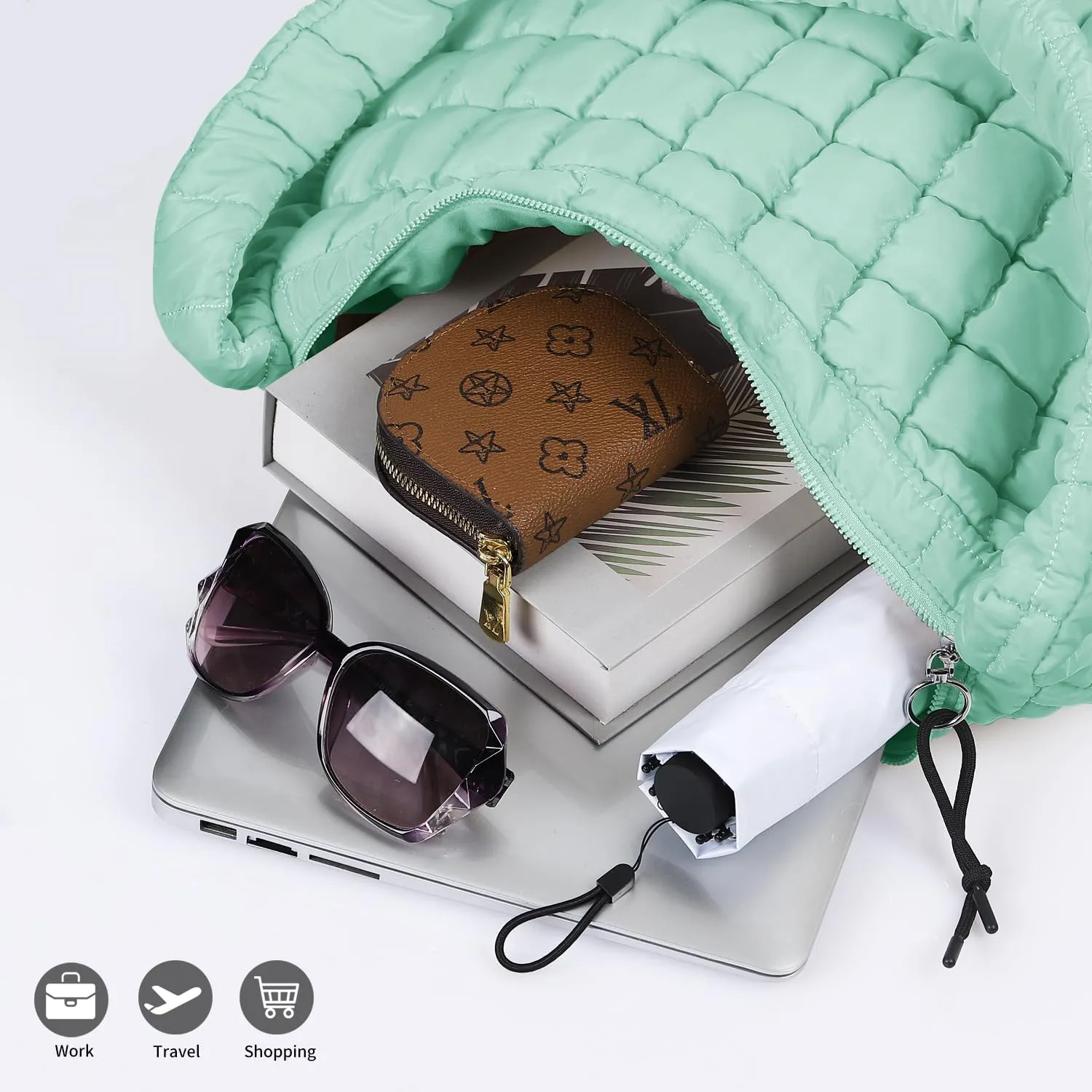 Women's Quilted Puffer Tote Bag