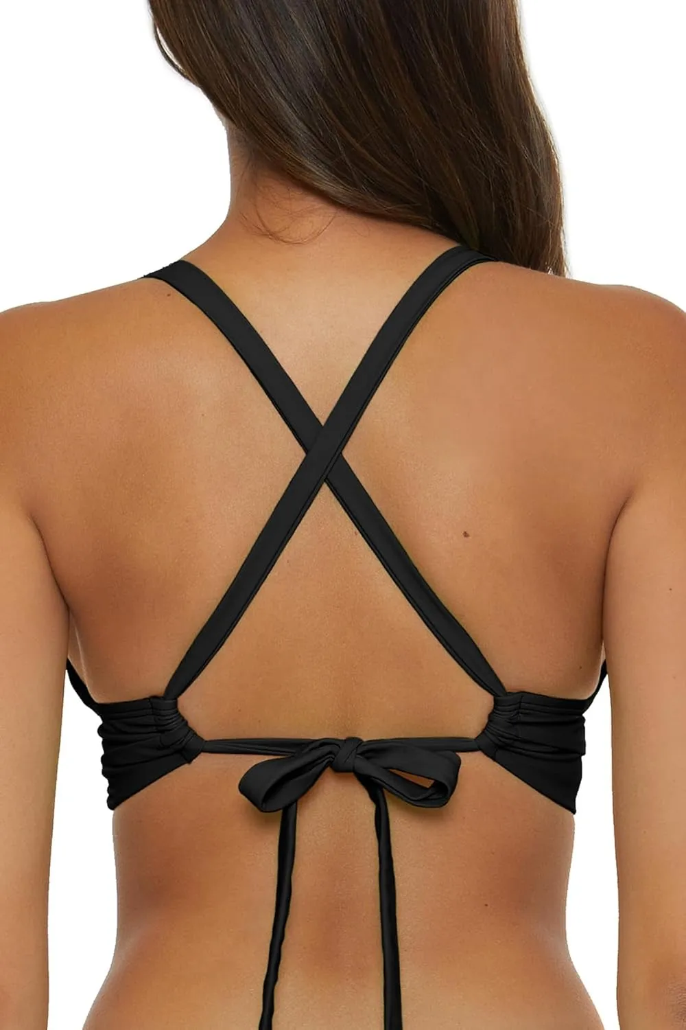 Women's Standard Twist Front Halter Bikini Top, Adjustable, Tie Back, Swimwear Separates