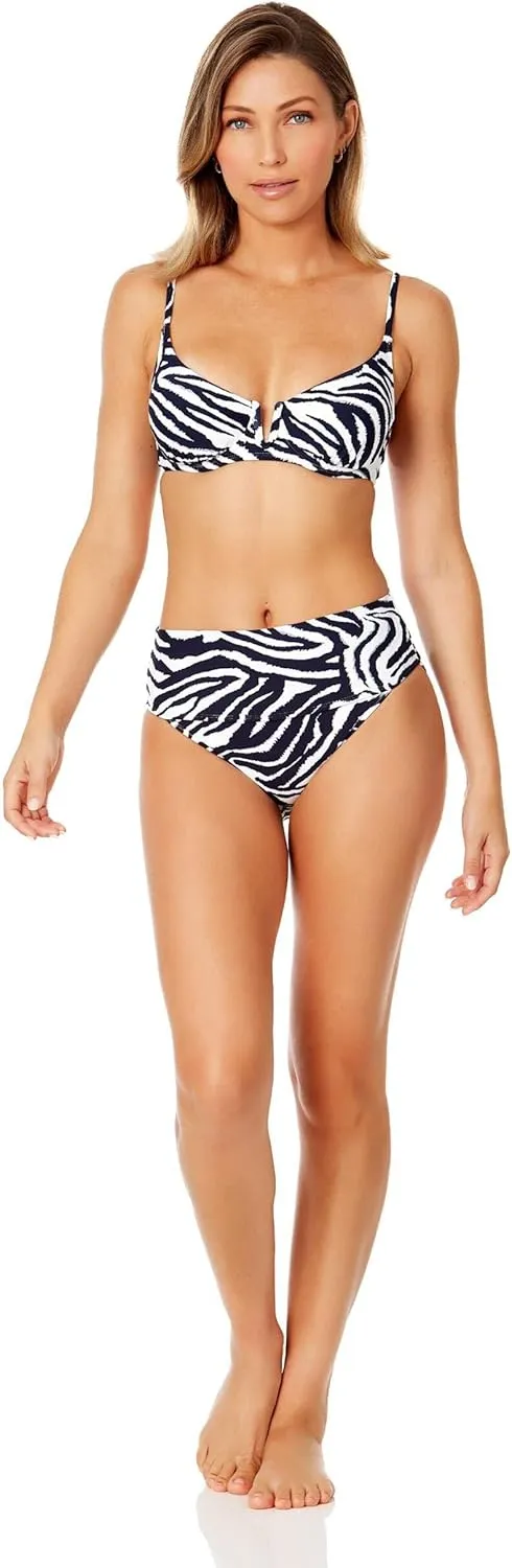 Women's Zebra Shadow V Wire Underwire Bikini Swim Top