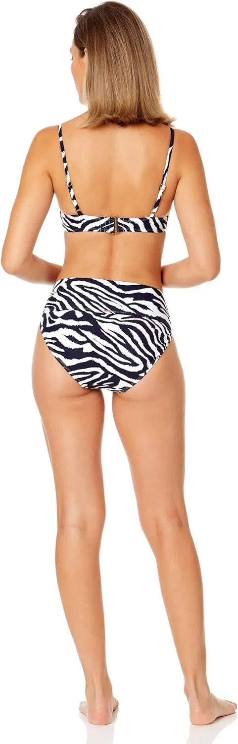 Women's Zebra Shadow V Wire Underwire Bikini Swim Top