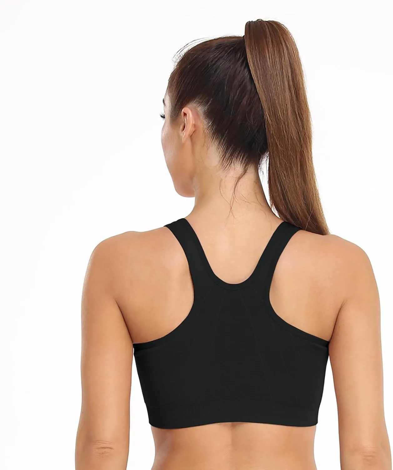 Women's Zip Front Sports Bra Wireless Post-Surgery Bra Active Yoga Sports Bras