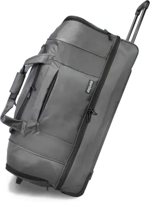 World Traveler Dejuno 30-Inch Nylon Rolling Duffel Bag with Drop Bottom