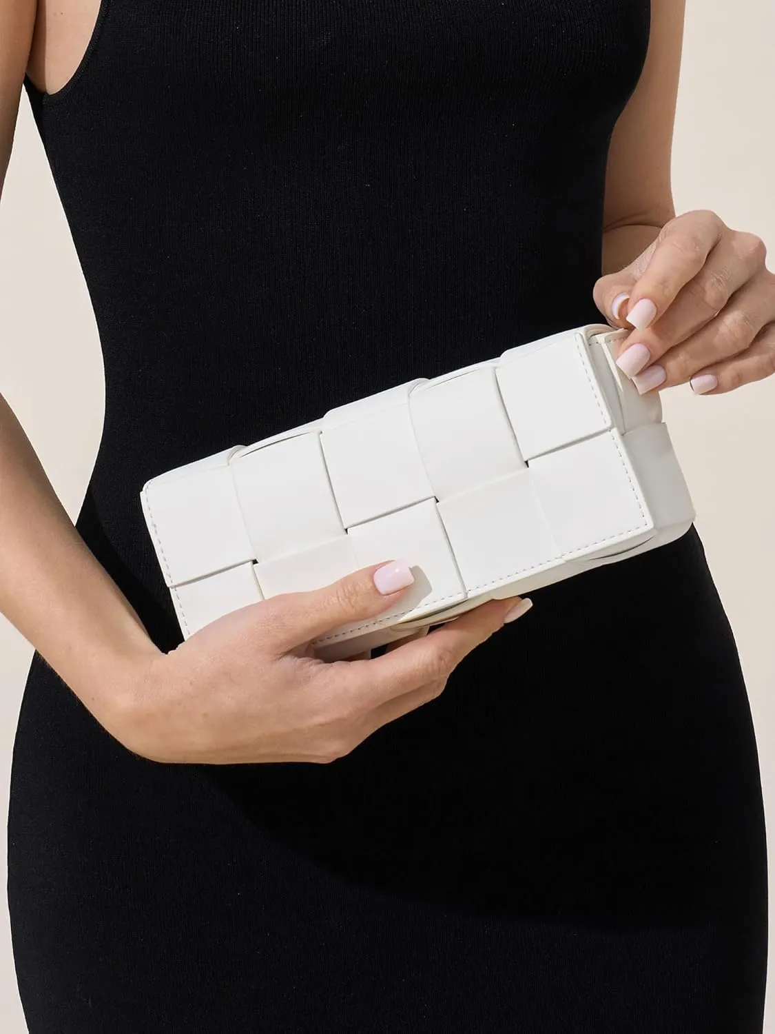 Woven Clutch Purses for Women - Sleek Shoulder Handbag for Evening, Formal Events, Wedding, Party, Special Occasions