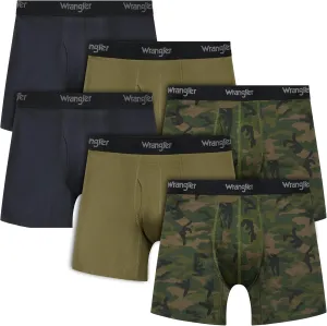 Wrangler Mesh Quick Dry Comfort Stretch Men’s Boxer Briefs, Nylon-Spandex Blend, 6-Pack, Moisture-Wicking, Anti-Odor