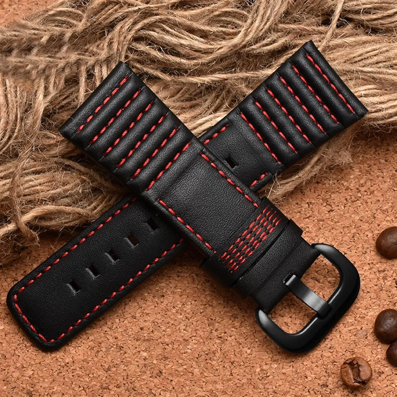 XMKT 28mm Genuine Leather With Stitches Wrist Watchband Loops For Sevenfriday P3B/01 S2/01 Men Watch Strap