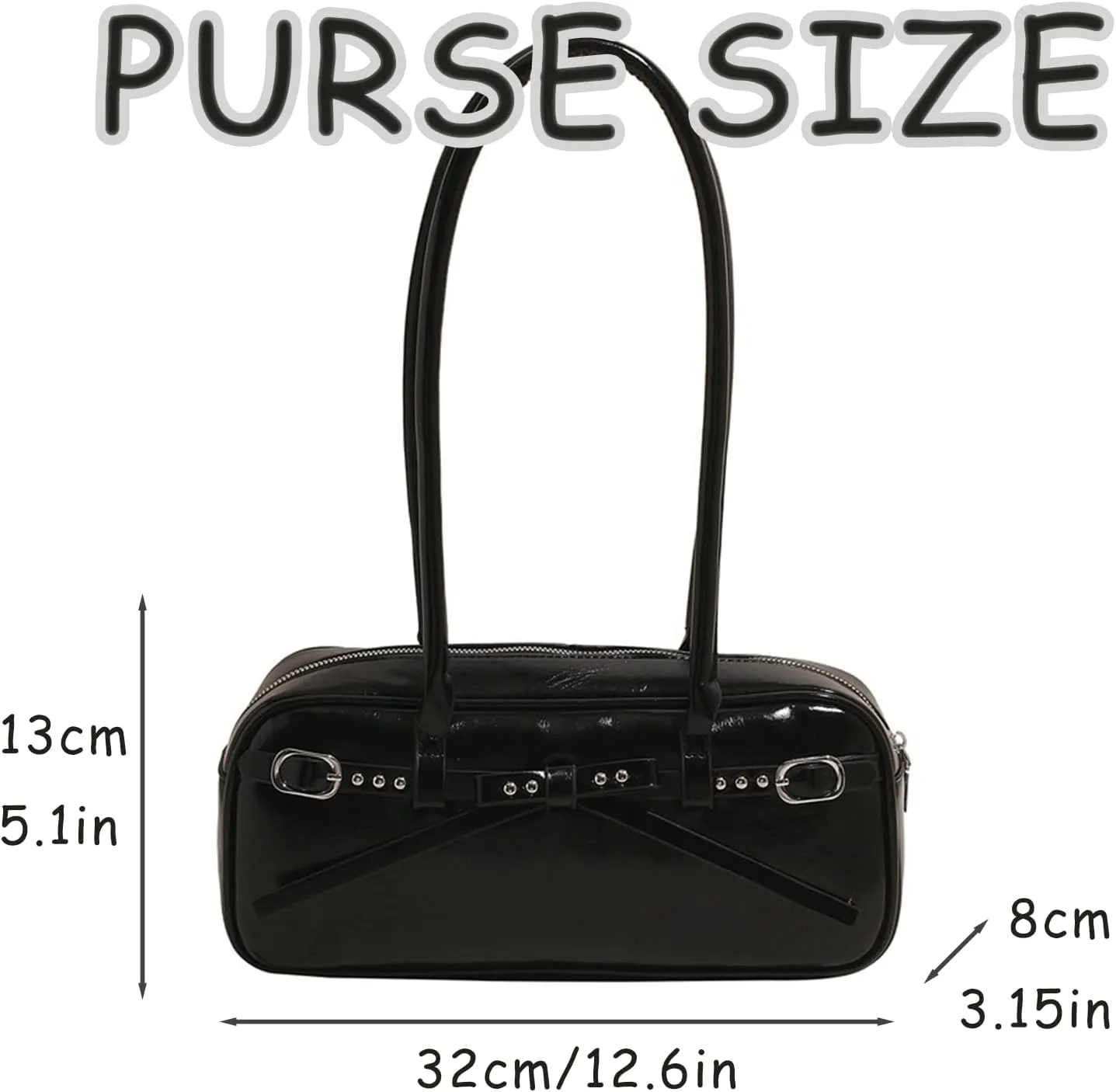 Y2k Purse 2000s Vintage Going Out Shoulder Street Girly Bowling Bag Goth Cute Grunge Sleek Coquette Leather Studded Purses