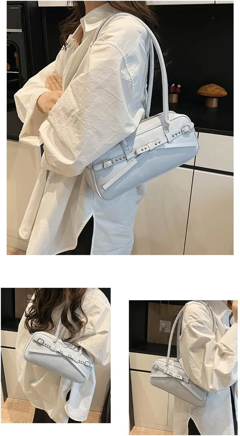 Y2k Purse 2000s Vintage Going Out Shoulder Street Girly Bowling Bag Goth Cute Grunge Sleek Coquette Leather Studded Purses