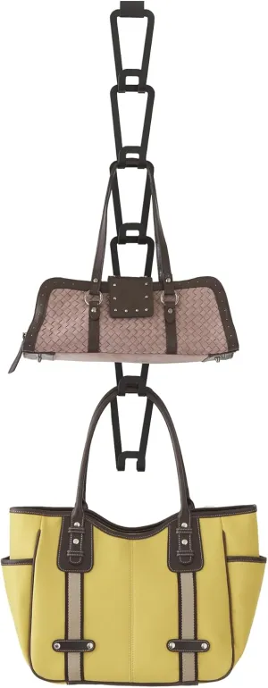 Yamazaki Home Chain Link Bag Holder - Closet Storage Hanging Organizer Rack Steel One Size Black