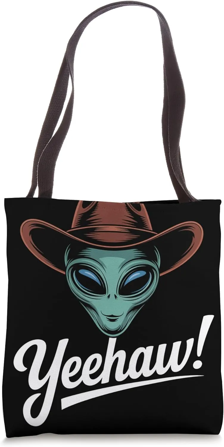Yeehaw Alien Extraterrestrial Cowboy Rodeo Tote Bag