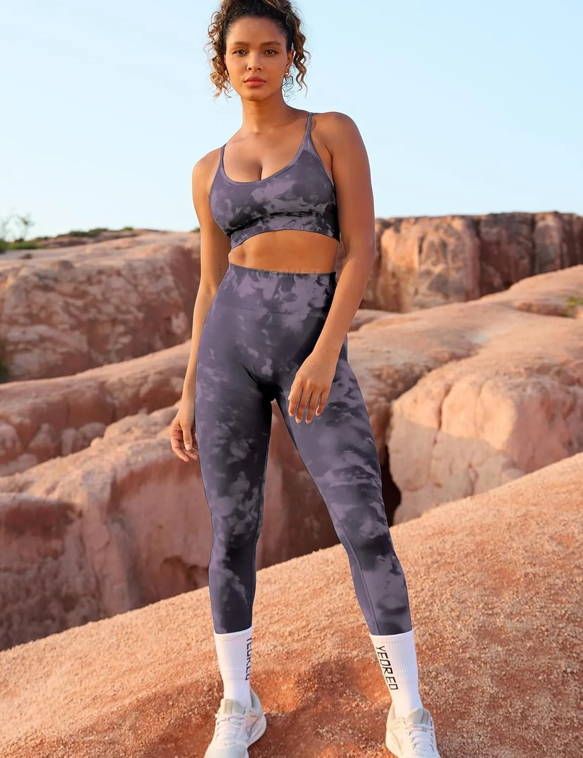 YEOREO Workout Leggings for Women Jada Scrunch Butt Lifting Leggings Seamless Screen Print Gym Yoga Pants