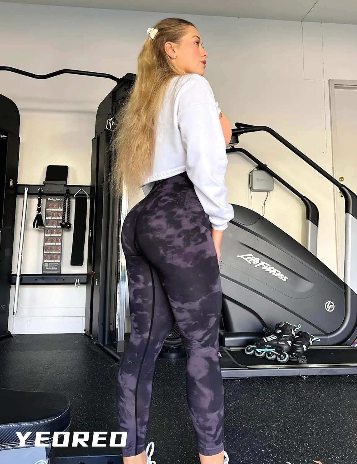 YEOREO Workout Leggings for Women Jada Scrunch Butt Lifting Leggings Seamless Screen Print Gym Yoga Pants