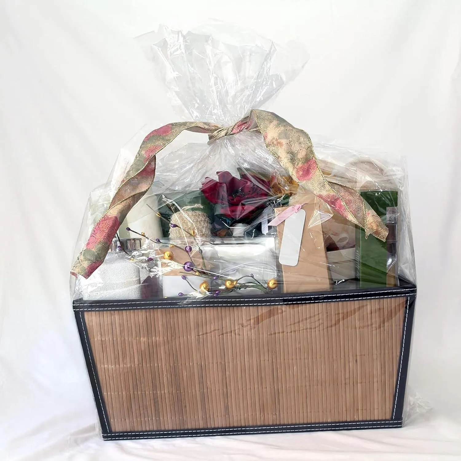 Yotelab Extra Large Cellophane Bags, 40x50 Inch Clear Cellophane Wrap for Gift Baskets, 10Pcs Jumbo Huge Clear Basket Bags